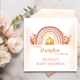 Boho Rainbow Little Pumpkin Fall Baby Shower Pappersservett