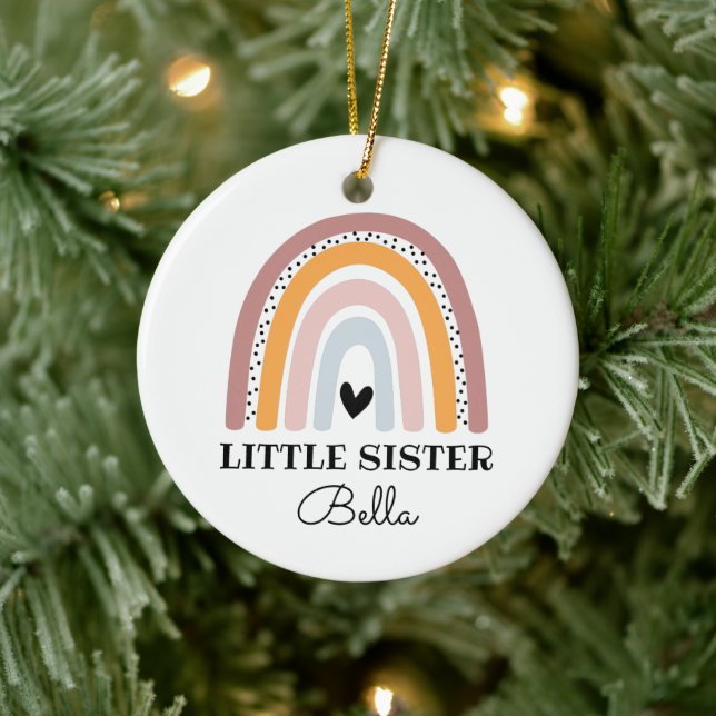 Boho Rainbow Little Sister Ceramic Ornament (Träd)