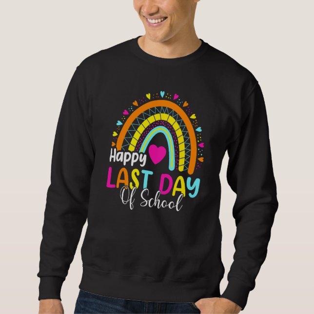 Boho Rainbow Lycklig förra dagen, skollärarstud Lång Ärmad Tröja (Framsida)