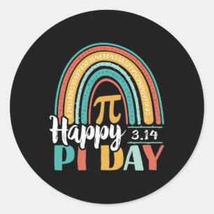 Boho Rainbow Lycklig Pi Day 3.14 Math Geek Runt Klistermärke