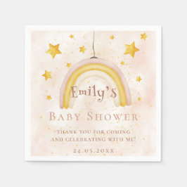 Boho rainbow magi stoft guld stars Baby Shower Pappersservett