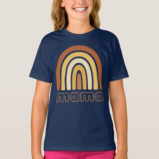 Boho Rainbow Mama T-Shirt (Framsida)