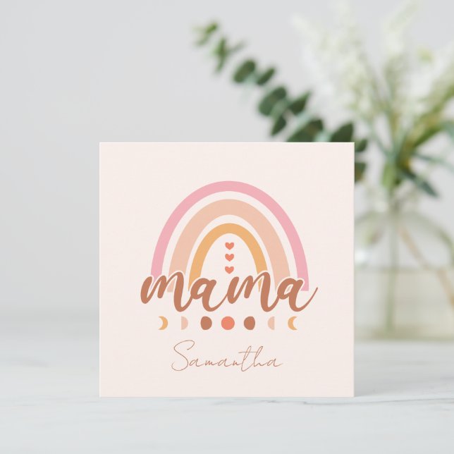 Boho Rainbow Mamma med Måne Phases (Stående Fram)