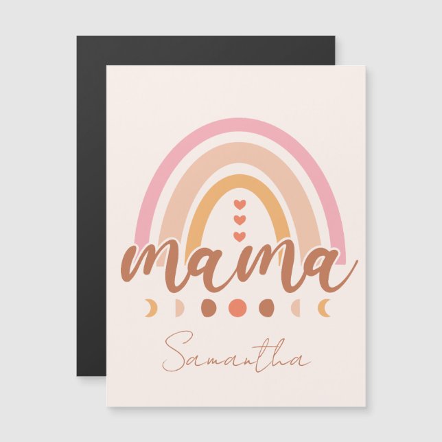 Boho Rainbow Mamma med Måne Phases (Fram/baksida)
