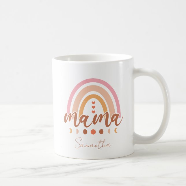 Boho Rainbow Mamma med Måne Phases Kaffemugg (Höger)