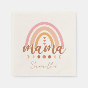 Boho Rainbow Mamma med Måne Phases Pappersservett