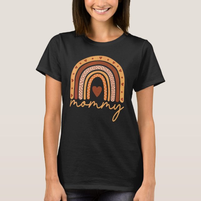 Boho Rainbow Mamma Mors dag Boho Rainbow Mamma H T Shirt (Framsida)