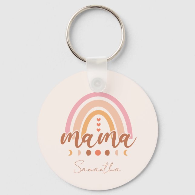 Boho Rainbow Mamma Nyckelring (Framsida)