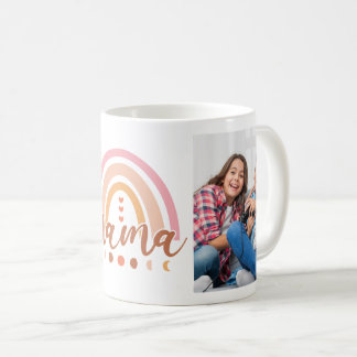 Boho Rainbow Måne Phases Mamma 2 Foton Kaffemugg