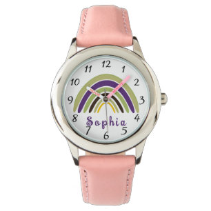 Boho Rainbow med Personlig Namn i Grönt Armbandsur
