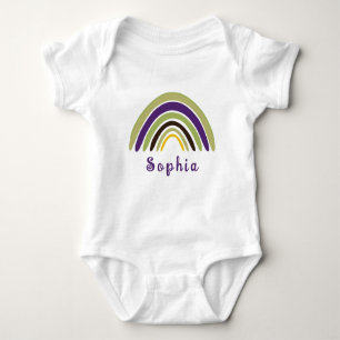 Boho Rainbow med Personlig Namn i Grönt T Shirt