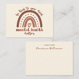 Boho Rainbow Mental Health ska vara snäll mot dig Anteckningskort