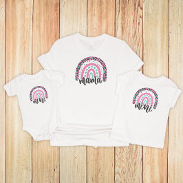 Boho Rainbow Mini, Mamma och Me Anpassade Färg T Shirt