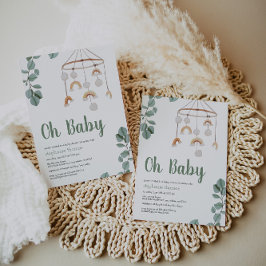 Boho Rainbow Mobile Baby Shower Greenery Invatio Inbjudningar