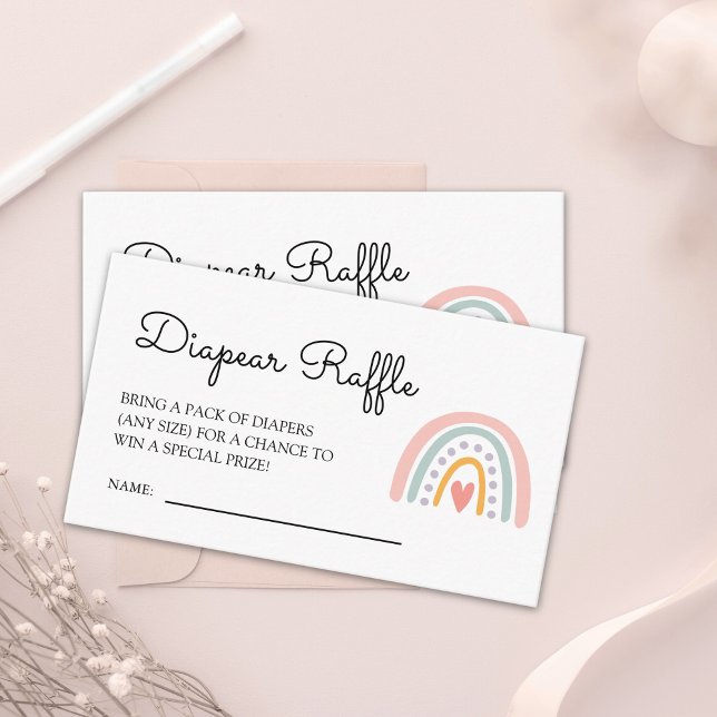 Boho Rainbow | Modern Pastel Baby Shower Insert Tilläggskort (Skapare uppladdad)