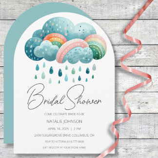 Boho Rainbow Möhippa Inbjudningar