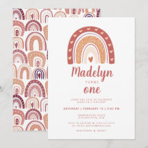 Boho Rainbow Mönster första födelsedag