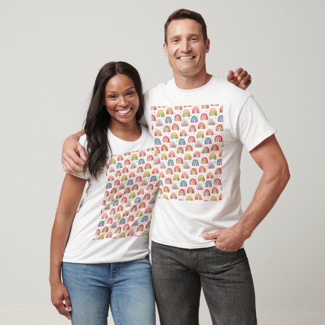 Boho Rainbow Mönster T Shirt (Unisex)