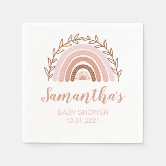 Boho Rainbow Napkins, Terracotta Dusty Rosa Pappersservett