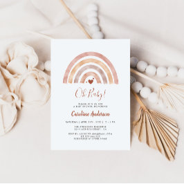 Boho Rainbow Neutralt Baby Shower-inbjudan Inbjudningar