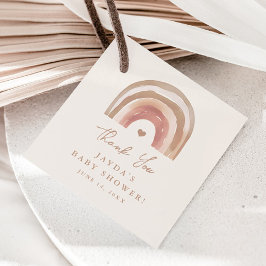Boho Rainbow Neutralt Baby Shower Tack Gåvor Etiketter