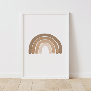 Boho Rainbow Neutralt Boy Nursery Decor Poster