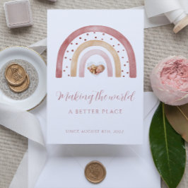 Boho Rainbow Newborn annonscards Inbjudningar