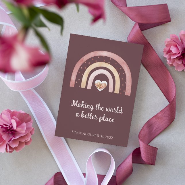 Boho Rainbow Newborn Announcements Inbjudningar (Skapare uppladdad)