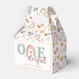 Boho Rainbow Oanbudsful 1st Birthday Favor Boxes - Presentaskar