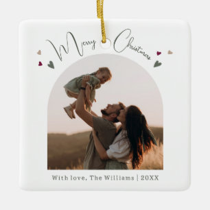 Boho Rainbow och Hearts Arch God jul Julgransprydnad Keramik