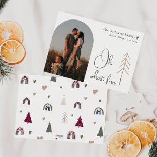 Boho Rainbow och Hearts Arch Oh What roligt One Ph Julkort