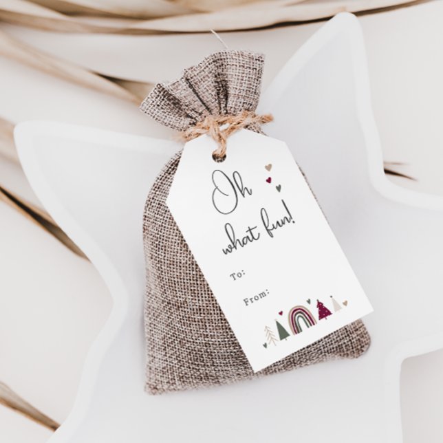 Boho Rainbow och Hearts Ch Oh What Roligt to and f Presentetikett (Skapare uppladdad)