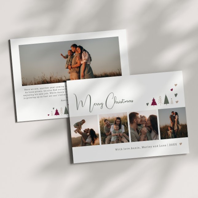 Boho Rainbow och Hearts God jul 5 Photo Julkort (Skapare uppladdad)