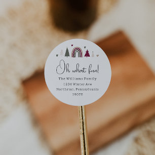 Boho Rainbow och Hearts Oh What Roligt EnKuvert Se Runt Klistermärke