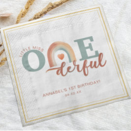 Boho Rainbow Onederful Birthday Napkins - Watercol Pappersservett