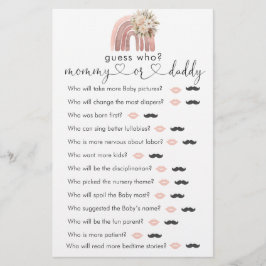 Boho Rainbow Önskemål för Baby "gissa vem"-matchen