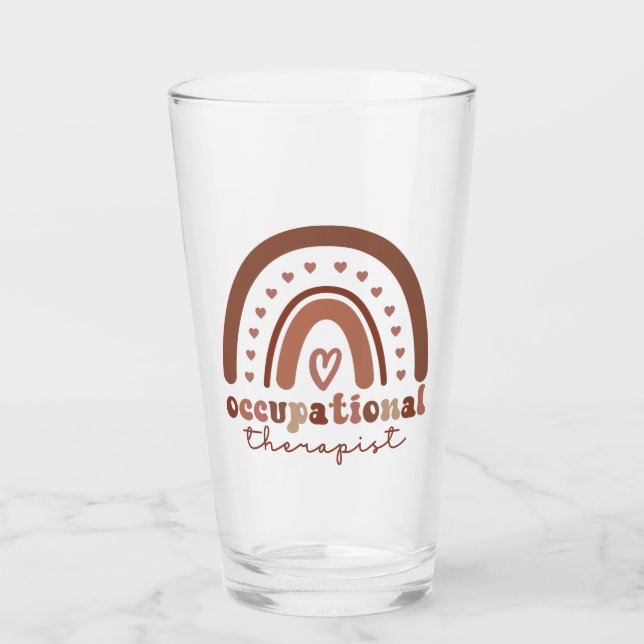 Boho Rainbow OT Occupational Therapist Gifts Glaskopp (Framsida)