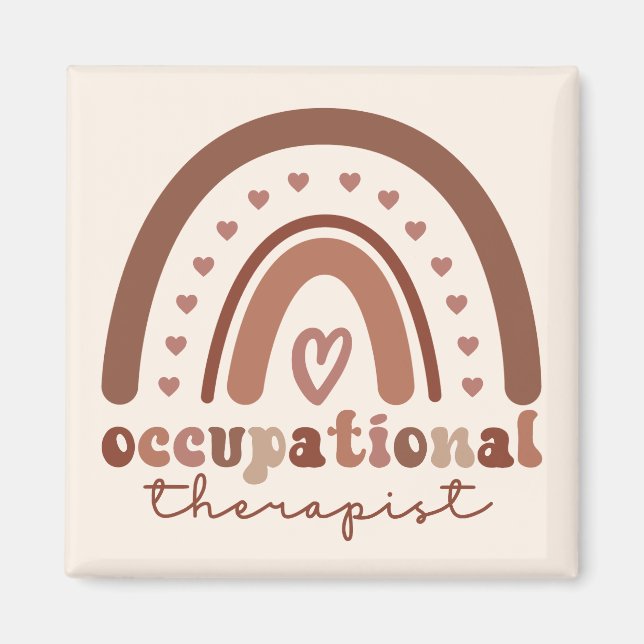 Boho Rainbow OT Occupational Therapist Gifts Magnet (Framsidan)