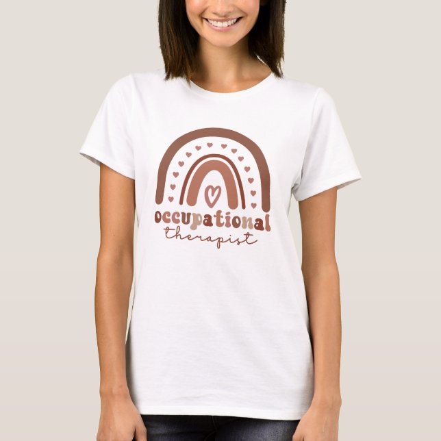 Boho Rainbow OT Occupational Therapist Gifts T Shirt (Framsida)