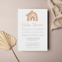 Boho Rainbow Pampas Grass Blommigt Rosa Baby Showe