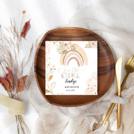 Boho Rainbow Pampas Grass Tack för din babyskor Pappersservett