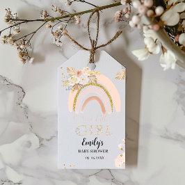 Boho Rainbow Pampas Grass Thank you Baby Shower Presentetikett