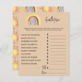 Boho Rainbow Party-spel | Prist gissningsspel