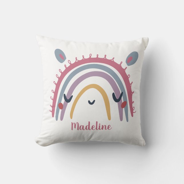 Boho Rainbow Pastel Kudde (Framsida)