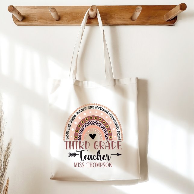 Boho Rainbow  – Perfect Teacher Gift for 3rd Grade Tygkasse (Skapare uppladdad)