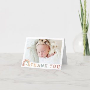 Boho Rainbow Photo Tackto You Card - Earthy Waterc Tack Kort