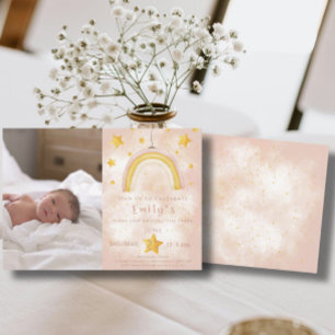 Boho rainbow pinky magi damm guld stjärnorna Party Inbjudningar