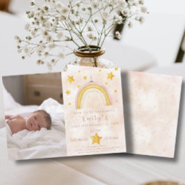 Boho rainbow pinky magi damm guld stjärnorna Party Inbjudningar