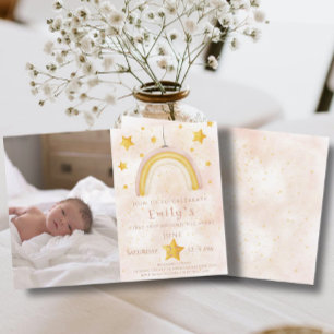 Boho rainbow pinky magi damm guld stjärnorna Party Inbjudningar