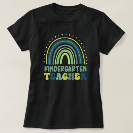 Boho Rainbow Preschool grönt blue T Shirt